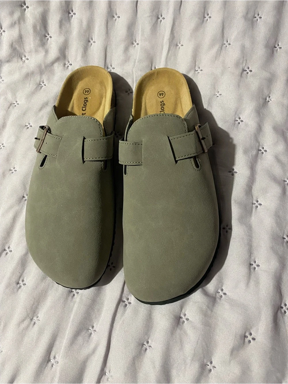 Men’s Comfort Clogs | Grey Suede Mule Sandals | EU Size 44 (US ~11)